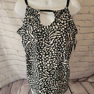 Island Escape Adjustable Cutout Animal Print Scoop Neck
